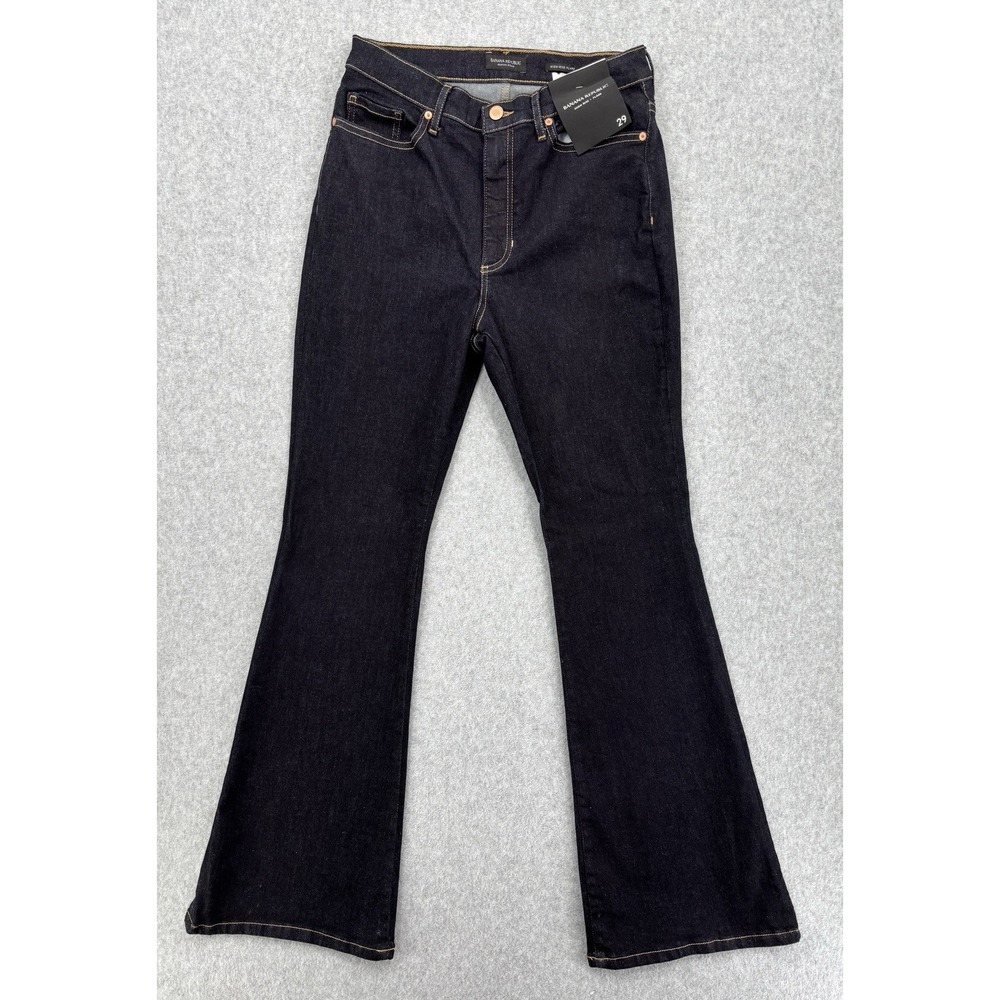 Banana Republic High Rise Full Flare Jeans Rinse Wash 29 NWT